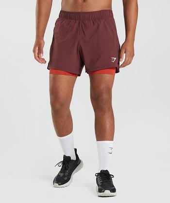 Gymshark Sport 5" 2 In 1 Muške Kratke Hlače Bordo Crvene | HR 2861KOR